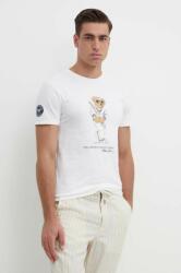 Ralph Lauren pamut póló fehér, férfi, nyomott mintás, 710939647 - fehér XL