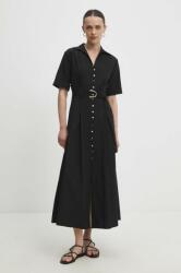 ANSWEAR pamut ruha fekete, midi, harang alakú - fekete S - answear - 26 990 Ft