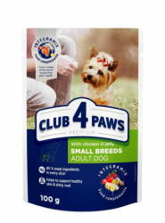 Club4Paws Premium Kistestű kutyatáp - csirke zselében 24x100g - mall - 5 300 Ft