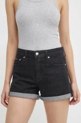 Calvin Klein Jeans farmer rövidnadrág női, fekete, sima, magas derekú, J20J222808 - fekete 29