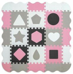 Milly Mally Habszivacs puzzle szőnyeg Milly Mally Jolly 3x3 Shapes Pink Grey - babyboxstore