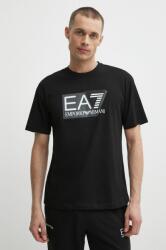 EA7 Emporio Armani pamut póló fekete, férfi, nyomott mintás - fekete XL - answear - 27 990 Ft