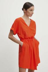 ANSWEAR vászonruha narancssárga, mini, harang alakú - narancssárga L