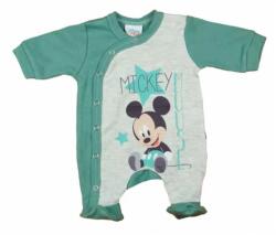  Disney bébi Mickey elöl patentos hosszú ujjú vékony pamut rugdalózó - Szürke/zöld (56)