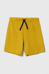 United Colors of Benetton gyerek pamut rövidnadrág sárga, állítható derekú - sárga 140 - answear - 5 590 Ft
