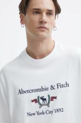 Abercrombie & Fitch pamut póló fehér, férfi, nyomott mintás - fehér L - answear - 14 990 Ft