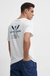 Pepe Jeans pamut póló CALLUM fehér, férfi, nyomott mintás, PM509370 - fehér S