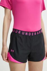 Under Armour edzős rövidnadrág Play Up 3.0 fekete, nyomott mintás, közepes derékmagasságú - fekete M - answear - 9 990 Ft