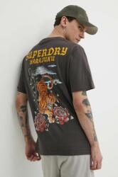 Superdry pamut póló szürke, férfi, nyomott mintás - szürke L - answear - 17 990 Ft
