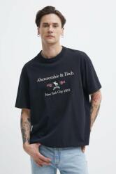 Abercrombie & Fitch pamut póló fekete, férfi, nyomott mintás - fekete L - answear - 14 990 Ft