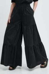 Twinset nadrág női, fekete, magas derekú széles - fekete 34 - answear - 93 990 Ft
