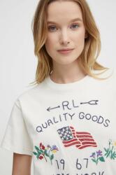 Ralph Lauren pamut póló női, bézs, 211935595 - bézs L