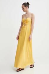 Billabong ruha vászonkeverékből X It's Now Cool sárga, maxi, harang alakú, ABJWD00681 - sárga S