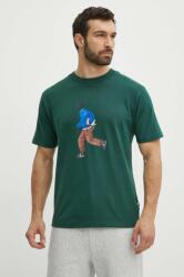New Balance pamut póló zöld, férfi, nyomott mintás, MT41579NWG - zöld L