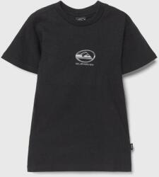 Quiksilver gyerek pamut póló CHROME LOGO fekete, nyomott mintás - fekete 164