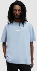AllSaints pamut póló SUBVERSE SS CREW férfi, nyomott mintás, MG292Y - kék S