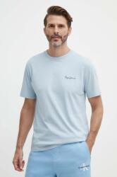 Pepe Jeans pamut póló SINGLE CLIFORD férfi, nyomott mintás, PM509367 - kék XL