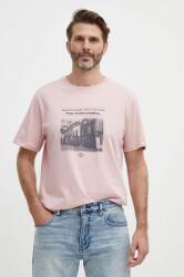 Pepe Jeans pamut póló COOPER rózsaszín, férfi, nyomott mintás, PM509379 - rózsaszín S