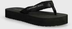 Calvin Klein Jeans flip-flop BEACH SANDAL FLATFORM PADDED NY fekete, női, lapos talpú, YW0YW01400 - fekete Női 41