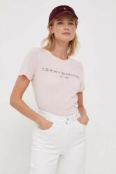 Tommy Hilfiger pamut póló női, szürke - rózsaszín XXL