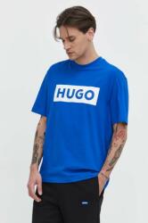 Hugo Blue pamut póló férfi, nyomott mintás - kék L