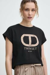Twinset pamut póló női, fekete - fekete XS - answear - 43 990 Ft
