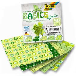  Folia origami papír "basics" 10x10cm zöld 50ív (F465-1010)