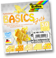  Folia origami papír "basics" 10x10cm sárga 50ív (F461-1010)