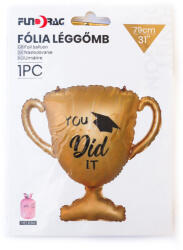  Fólia lufi ballagásra serleg formájú "You did it" felirattal 79 cm 645111 (645111)