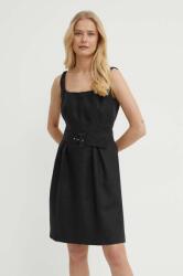 Luisa Spagnoli vászon ruha PIANI fekete, mini, harang alakú, 540750 - fekete 40