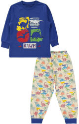 Civil Dínós kék-bézs kisfiú pizsama (Méret 92-98)