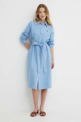 Ralph Lauren vászon ruha mini, egyenes, 211943992 - kék 32