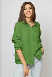 Stella Milani Camasa din in cu inel metalic pe spate Stella Milani, verde oliv Talie unica