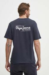 Pepe Jeans pamut póló SINGLE CLIFORD sötétkék, férfi, nyomott mintás, PM509367 - sötétkék XL