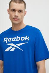Reebok pamut póló Identity férfi, nyomott mintás, 100071174 - kék M