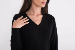 Legend World Wide LWL9133 Női V-nyakú pamut pulóver Legend World Wide, Black-L (lwl9133bl-l)