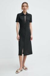 Liviana Conti vászon ruha fekete, mini, harang alakú, L4SL25 - fekete 40