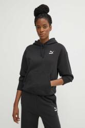 PUMA pamut melegítőfelső BETTER CLASSIC fekete, női, nyomott mintás, kapucnis, 624227 - fekete S