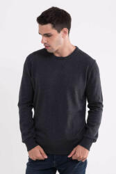 Legend World Wide LW9188 Kereknyakú pamut férfi pulóver Legend World Wide, Dark Melange Grey-XL (lw9188dmg-xl)