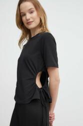 Sisley t-shirt női, fekete - fekete S - answear - 15 990 Ft