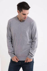 Legend World Wide LW9133 V-nyakú pamut férfi pulóver Legend World Wide, Light Melange Grey-3XL (lw9133lmg-3xl)