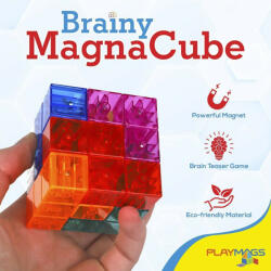 Playmags Cub Puzzle Inteligent Playmags Cu Cartonașe De Provocări - Jucărie Educativă Magnetică Brainy MagnaCube