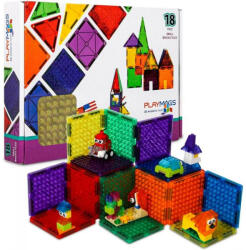 Playmags Set Playmags 18 piese magnetice de construcție cu forme mici pentru cărămizi de construit gen Lego