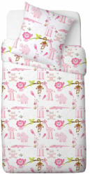 4-Home Lenjerie de pat Renforce Zoo din bumbac pentrucopii roz , 90 x 140 cm, 45 x 65 cm