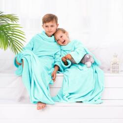 DecoKing Pătură de decorare cu mâneci Lazy Kids turcoaz , 90 x 105 cm Patura