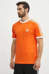 adidas Originals pamut póló narancssárga, férfi, nyomott mintás, IM9382 - narancssárga L