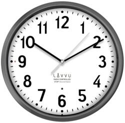 Lavvu Ceas gri LAVVU Accurate Metallic Silver, controlat prin radio, diametru 30 cm