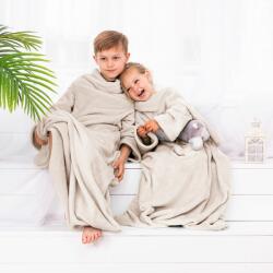 DecoKing Pătură de decorare cu mâneci Lazy Kids crem , 90 x105 cm Patura