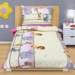 Bellatex Lenjerie de pat din bumbac pentru copii Bellatex Junior Safari roz, 140 x 200 cm, 70 x 90 cm Lenjerie de pat
