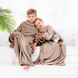 DecoKing Pătură de decorare cu mâneci Lazy Kids bej , 90 x105 cm Patura